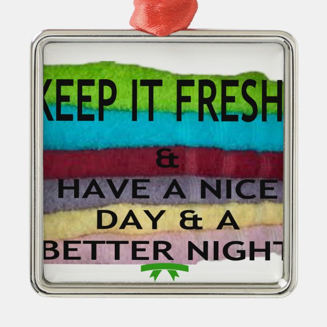 keep it freesh metal ornament (Front)