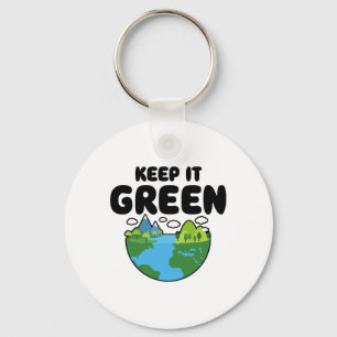 Keep It Green Earth Day Planet Environmental Aware Key Ring