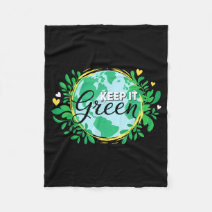 Keep it green environment _ planet earth day fleece blanket