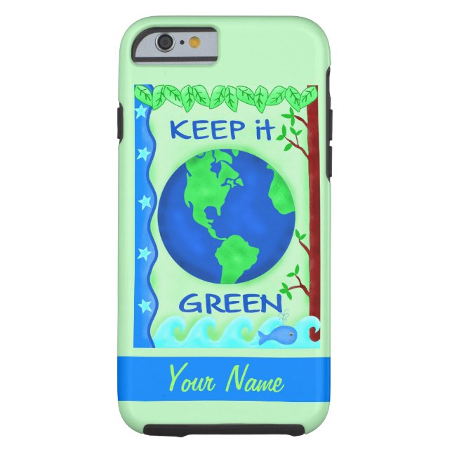 Keep It Green Save Earth Environment Art Custom Case-Mate iPhone Case (Back)