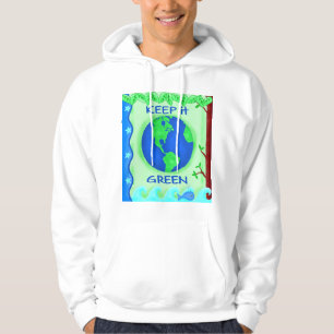 Keep It Green Save Earth Environment Art Hoodie