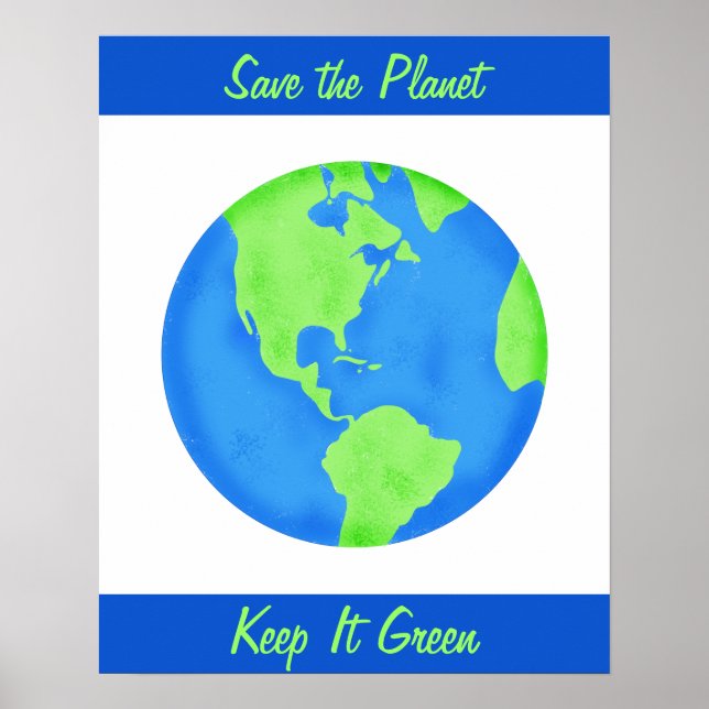Keep It Green Save Earth Environment Wall Art (Front)
