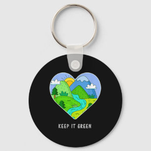 Keep It Green Save The Planet Earth Day 2021 Gift Key Ring