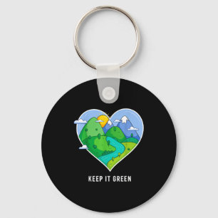 Keep it green save the planet earth day 2026 idea key ring