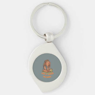 Keep It Groovy Capybara Cute Retro Custom Key Ring