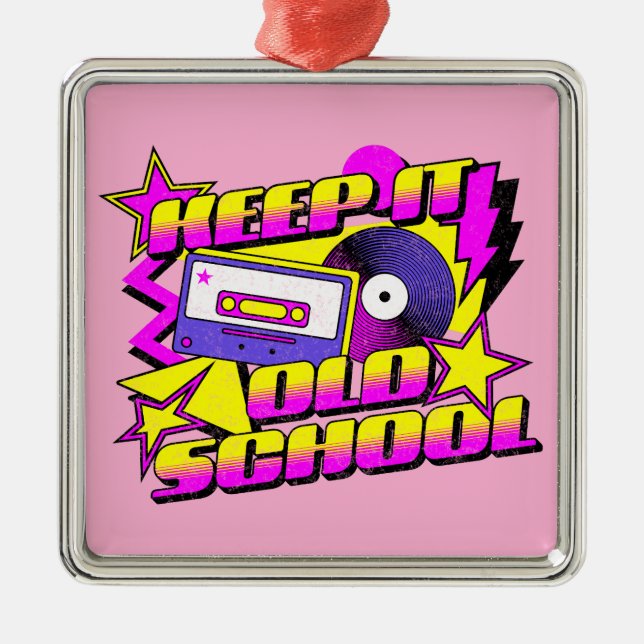 Keep it old school metal ornament (Front)