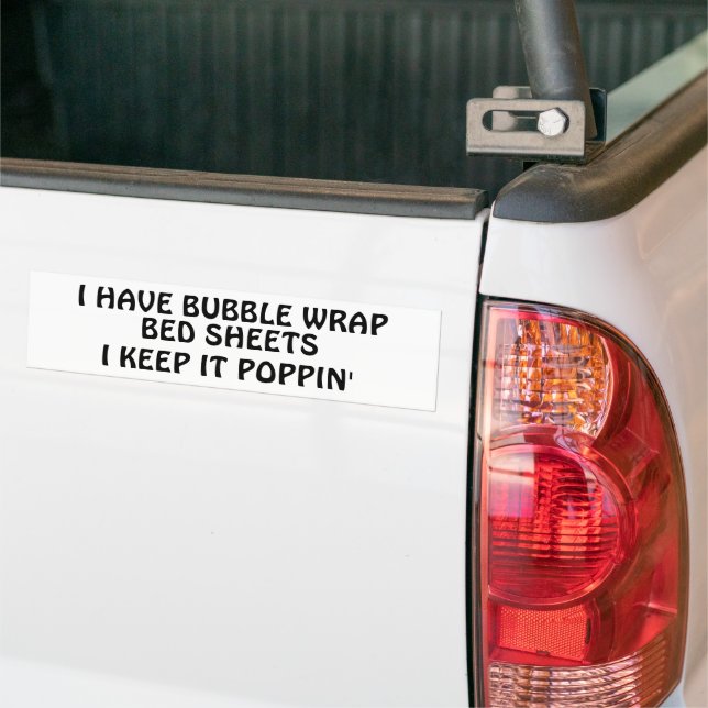 Keep It Poppin' with Bubble Wrap Sheets Bumper Sti Sticker (On Truck)