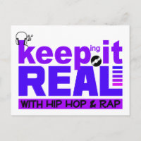 Keep It Real with hip hop & rap postcard