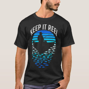 Keep It Reel Fishing Retro Sunset Funny Fisherman T-Shirt