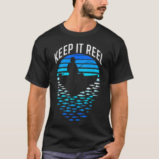 Keep It Reel Fishing Retro Sunset Funny Fisherman T-Shirt