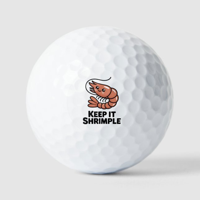 Keep It Shrimple Kawaii Shrimp Golf Balls (Front)