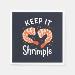 Keep it Shrimple Seafood Shrimp Gag Paper Napkin