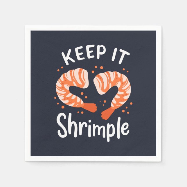 Keep it Shrimple Seafood Shrimp Gag Paper Napkin (Front)
