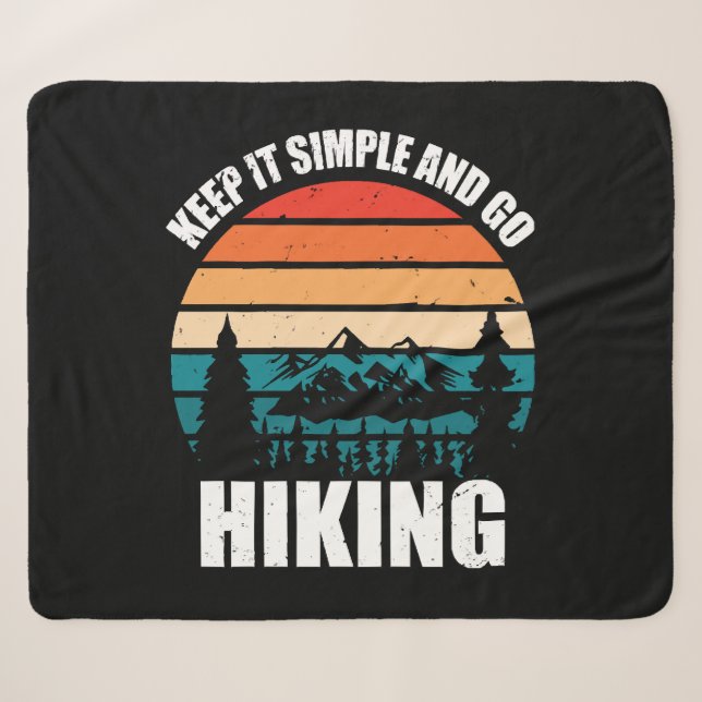 Keep It Simple And Go Hiking Sherpa Blanket (Front (Horizontal))