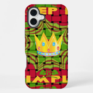 Keep It Simple: Bold Golden Red Woven Floral print iPhone Case