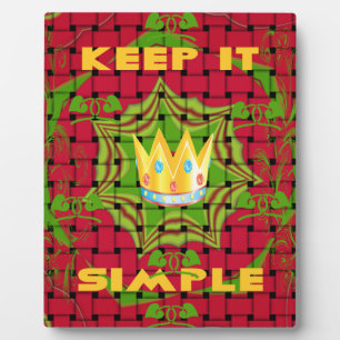 Keep It Simple: Bold Golden Red Woven Floral print Plaque