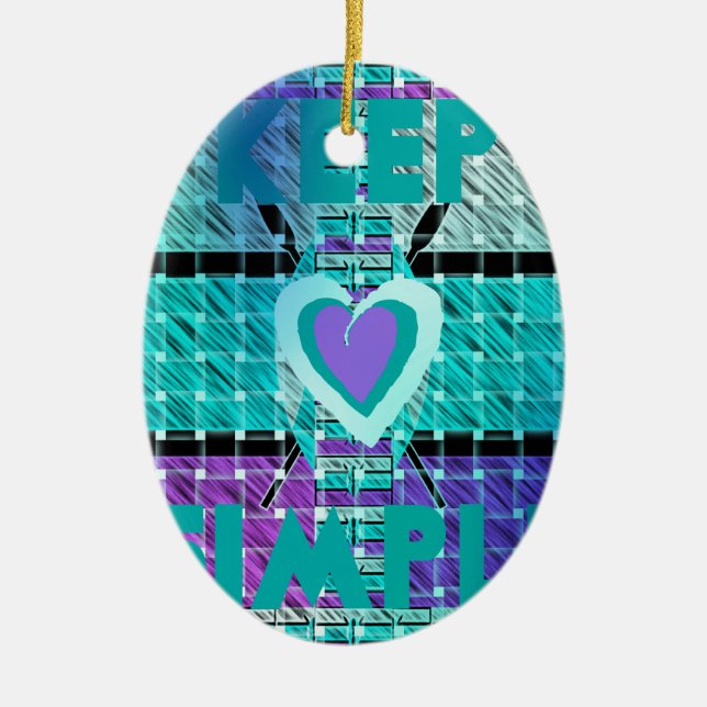 Keep it simple ceramic ornament (Front)