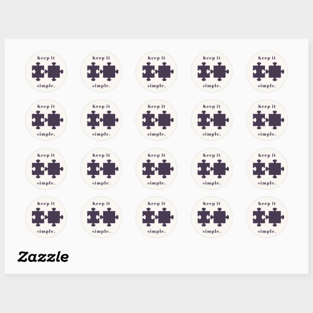 Keep it Simple Classic Round Sticker (Sheet)