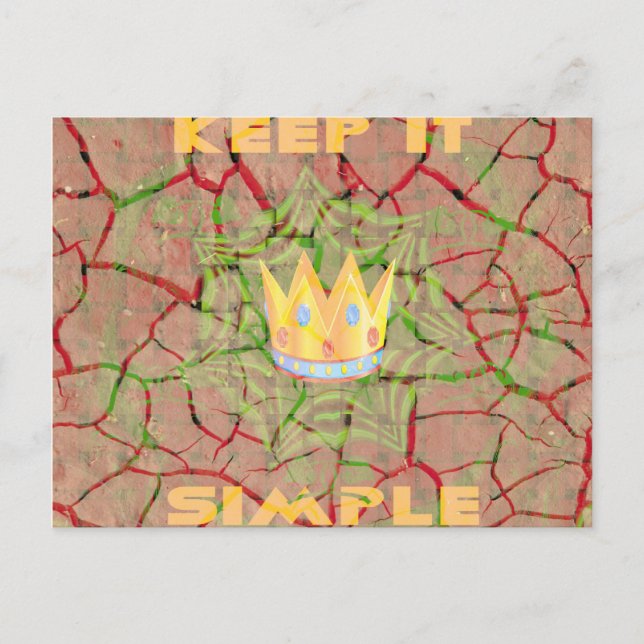 Keep It Simple: Cracked Earth Royal Clarity Art Postcard (Front)