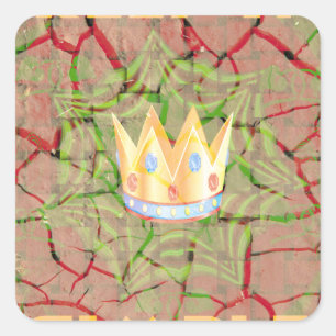 Keep It Simple: Cracked Earth Royal Clarity Art Square Sticker