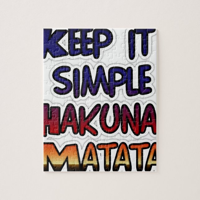 Keep It Simple Hakuna Matata Art Print Jigsaw Puzzle (Vertical)