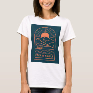 Keep It Simple Living Camping Stickman Humour Pun, T-Shirt