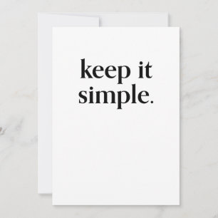 Keep It Simple Modern Typography Art Card