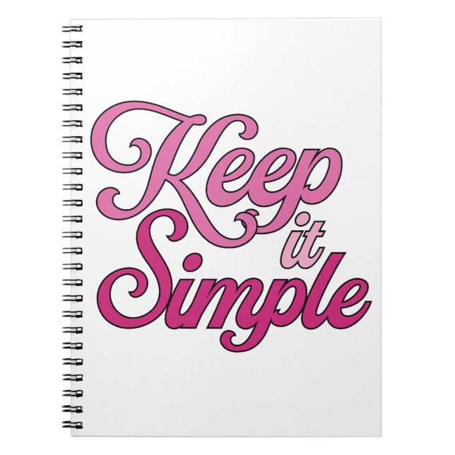Keep It Simple Notebook (Pink) (Front)