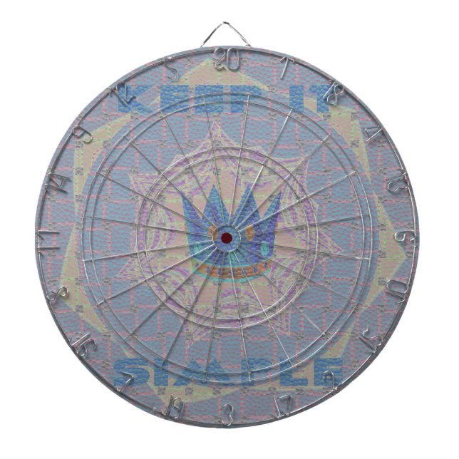 Keep It Simple: Pastel Royal Clarity Pattern Art Dartboard (Front)