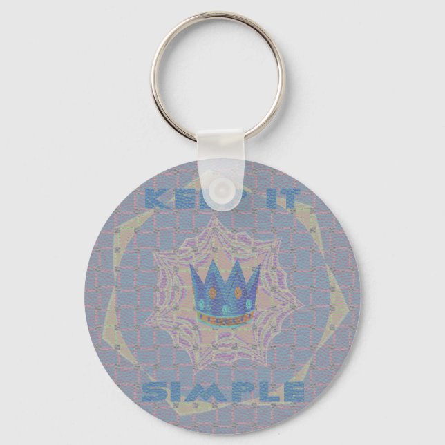 Keep It Simple: Pastel Royal Clarity Pattern Art Key Ring (Front)