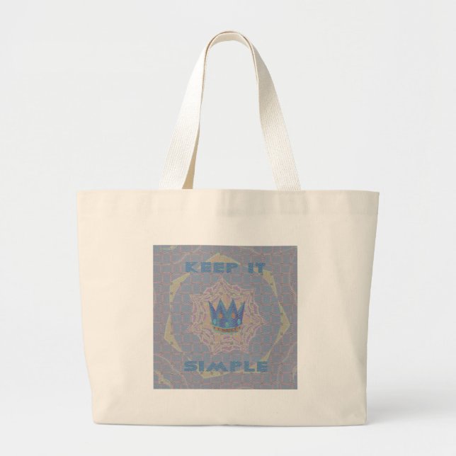 Keep It Simple: Pastel Royal Clarity Pattern Art Large Tote Bag (Front)