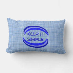 Keep it Simple Recovery Slogan Quote In Blue Lumbar Cushion
