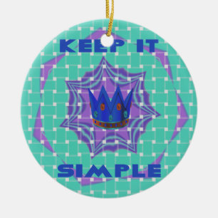 Keep It Simple: The Royal Clarity Pattern Art  Ceramic Ornament