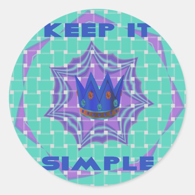 Keep It Simple: The Royal Clarity Pattern Art  Classic Round Sticker (Front)