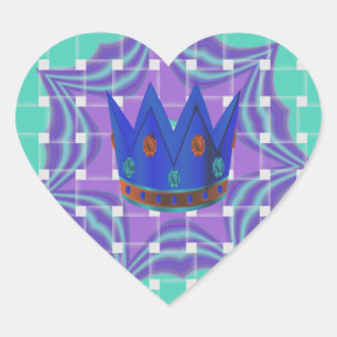 Keep It Simple: The Royal Clarity Pattern Art  Heart Sticker
