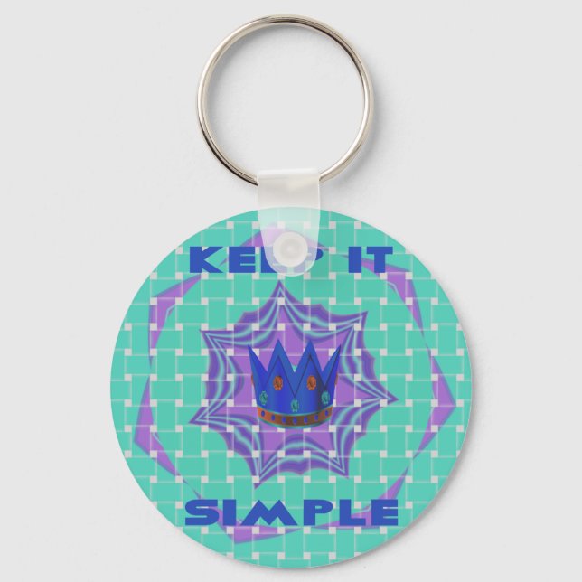 Keep It Simple: The Royal Clarity Pattern Art  Key Ring (Front)