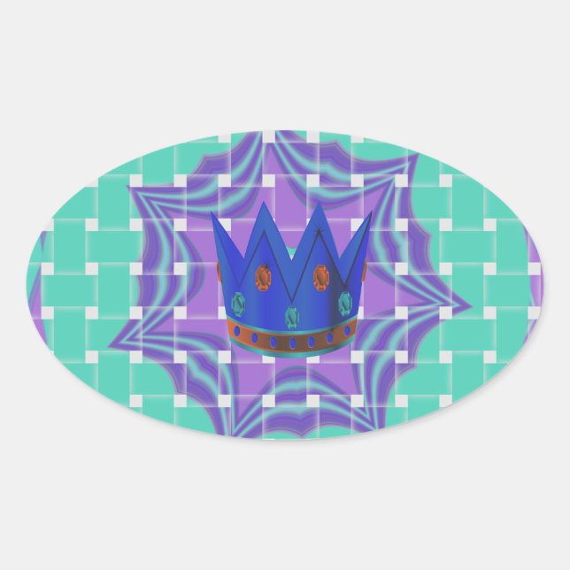 Keep It Simple: The Royal Clarity Pattern Art  Oval Sticker (Front)