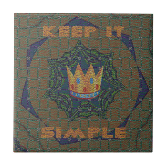 Keep It Simple: The Royal Clarity Pattern Design Ceramic Tile (Front)