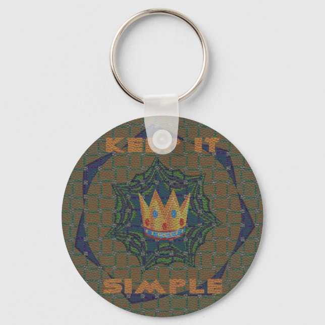 Keep It Simple: The Royal Clarity Pattern Design Key Ring (Front)