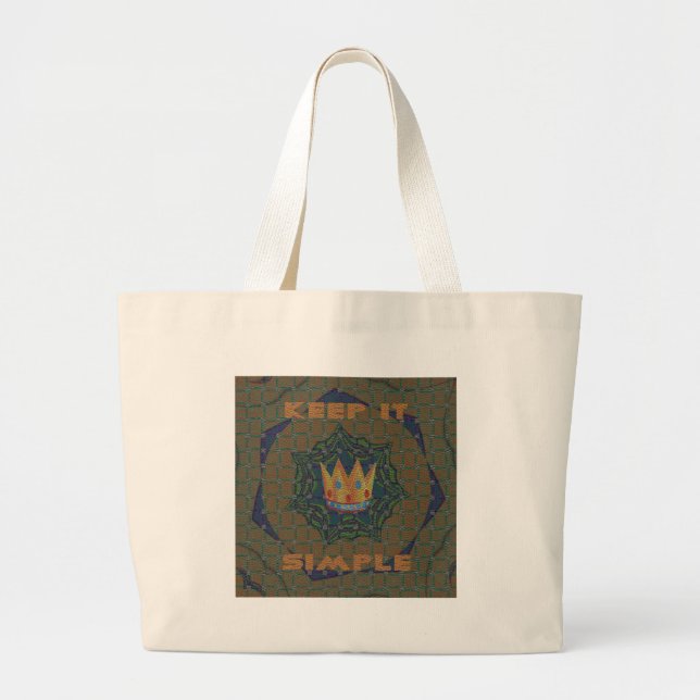 Keep It Simple: The Royal Clarity Pattern Design Large Tote Bag (Front)