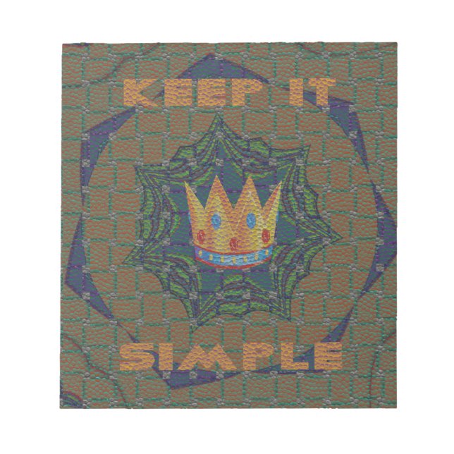 Keep It Simple: The Royal Clarity Pattern Design Notepad (Front)