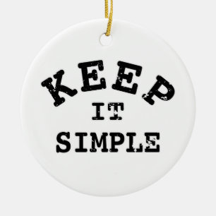 Keep It Simple Typography Ceramic Tree Decoration