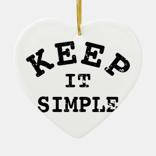 Keep It Simple Typography Ceramic Tree Decoration (Front)