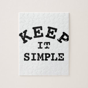 Keep It Simple Typography Jigsaw Puzzle