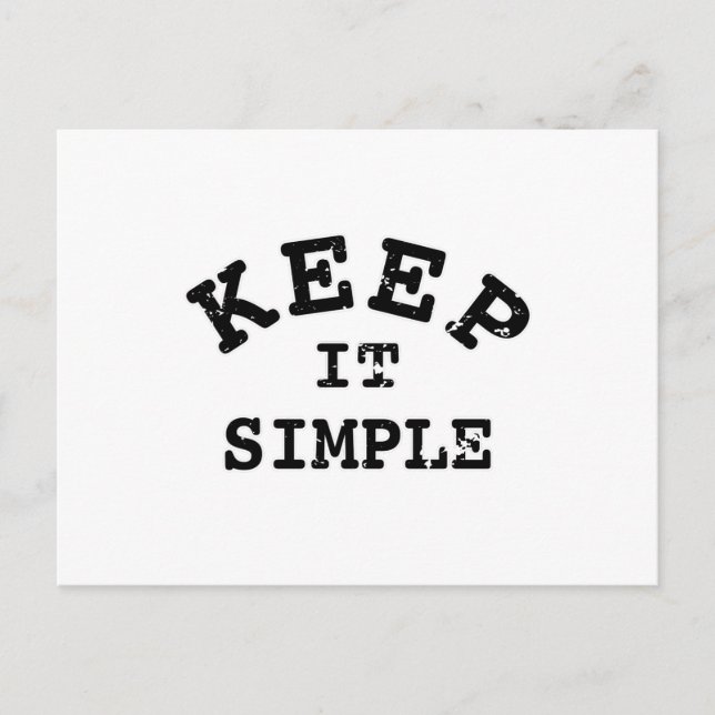 Keep It Simple Typography Postcard (Front)