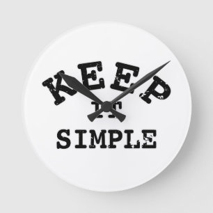 Keep It Simple Typography Round Clock