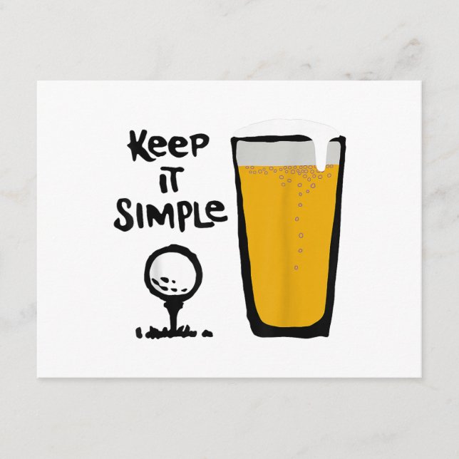 Keep It Simples Funny Golf Beer Enclosure Card (Front)