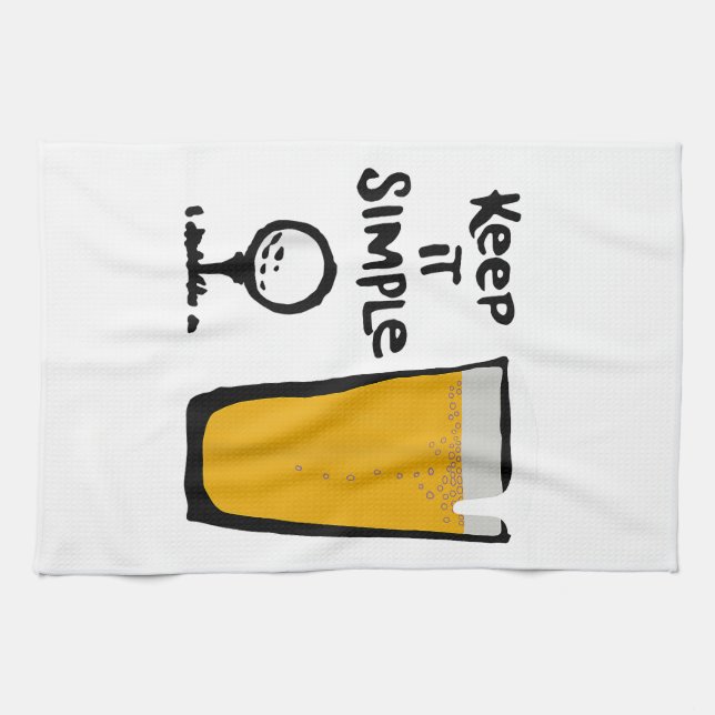 Keep It Simples Funny Golf Beer Tea Towel (Horizontal)