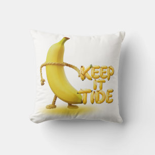 Keep It Tide – Funny Banana Typography Minimalist Cushion