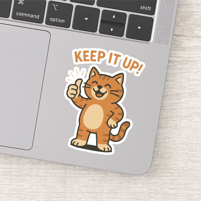 Keep It Up! Motivational Cute Retro Kawaii Cat (Detail)